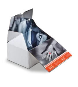Shipping box with offset printing inside