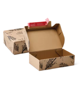 Versandbox mit Flexodruck für Naturkosmetik